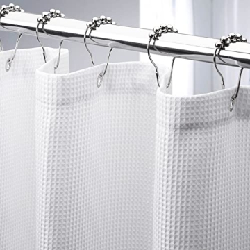 AmazerBath Waffle Shower Curtain for Elegant Bathrooms