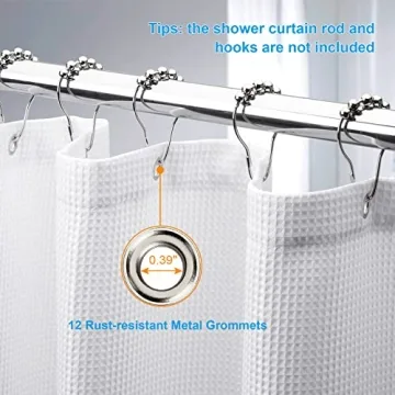 AmazerBath Waffle Shower Curtain for Elegant Bathrooms