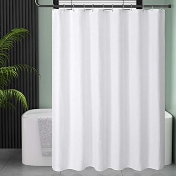AmazerBath Waffle Shower Curtain for Elegant Bathrooms