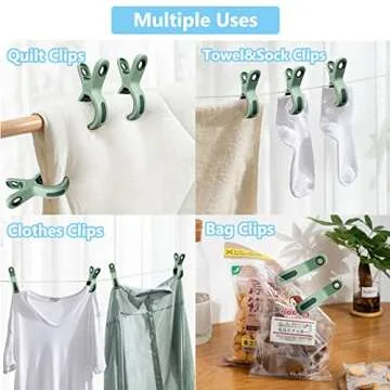 8 Pack Beach Towel Clips for Beach Chairs Cruise, Beach Chair Clips for Towels Lounge Chairs Pool Towel Holder, Large Clips Plastic Clothespin Clamps for Hanging Clothes in Bright Color(Orange, Green)