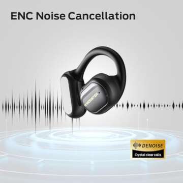 Monster Open Ear Headphones Touch Screen Earbuds, Open Touch Pro 100 Wireless Earbuds Support TF Card, Bluetooth Earbuds with ENC Clear Talk, Multiple EQ Modes, Comfort Earhooks, IPX5, 30H Playback