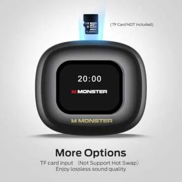 Monster Open Ear Headphones Touch Screen Earbuds, Open Touch Pro 100 Wireless Earbuds Support TF Card, Bluetooth Earbuds with ENC Clear Talk, Multiple EQ Modes, Comfort Earhooks, IPX5, 30H Playback