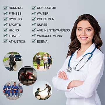 Bamboo Rayon Compression Socks for Women Men, 8-15mmHg Moderate Circulator Graduated Support Sock for Running Cycling Travel