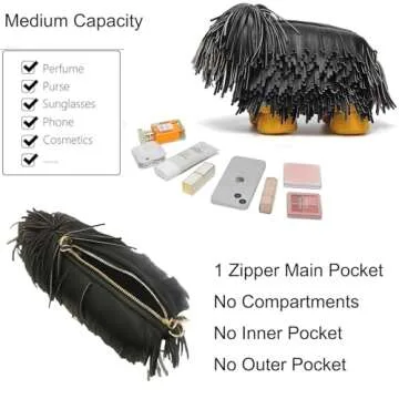 Lyuxhetaokdiq Women Dog Shaped Crossbody Shoulder Bag Handbag PU Leather Unique Novelty Dog Shaped Purse(Black)