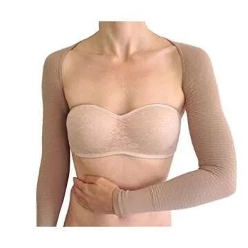 Bioflect® Compression Arm Sleeves Wrap with Bioactive Fibers and Raised Massaging Knit - for Support and Comfort - Black L/XL