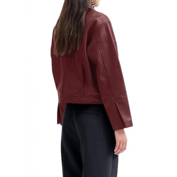 BZB Women's Faux Leather Bomber Jacket 2024 Stylish & Warm