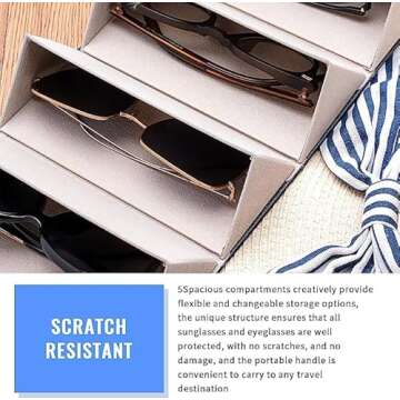 Ticacos Stylish Sunglasses Travel Case for Organizing Multiple Pairs