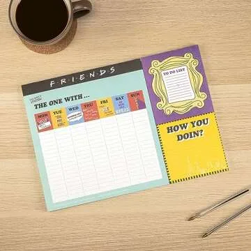 Friends TV Sitcom Themed 2021 Desk Planner Weekly Calendar 52 Pages - Includes A Handy To Do List