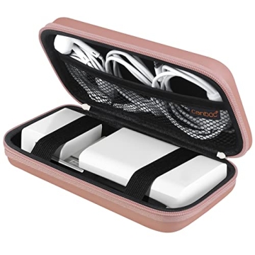 Canboc Carrying Travel Pouch - Rose Gold MacBook Charger Case for Tech Accessories