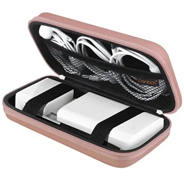 Canboc Carrying Travel Pouch - Rose Gold MacBook Charger Case for Tech Accessories