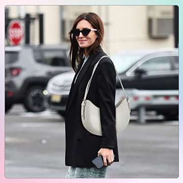 Keyli Women's White Crocodile Pattern Mini Purse Shoulder Bag