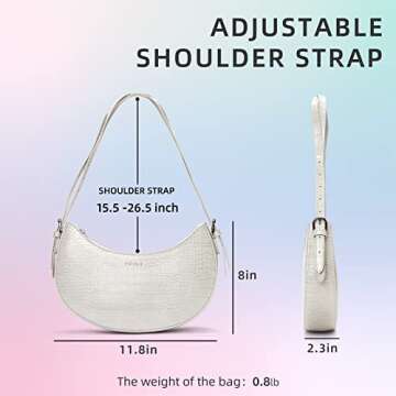 Keyli Women's White Crocodile Pattern Mini Purse Shoulder Bag