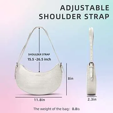 Keyli Women's White Crocodile Pattern Mini Purse Shoulder Bag