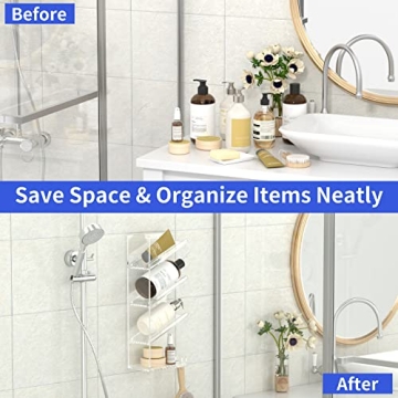 AITEE Acrylic Shower Caddy - Elegant & No Drilling Solution