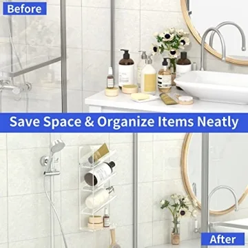 AITEE Acrylic Shower Caddy - Elegant & No Drilling Solution