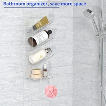 AITEE Acrylic Shower Caddy - Elegant & No Drilling Solution