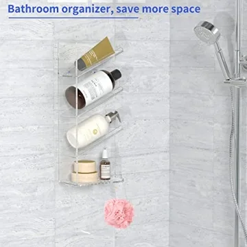 AITEE Acrylic Shower Caddy - Elegant & No Drilling Solution