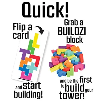 BUILDZI Fast Stacking Game for Family Fun Ages 6 to 96