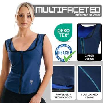 RDX Women’s Sauna Vest Heat Trapping Sweat Waist Trainer - REACH OEKO TEX 100 Certified Body Shape...