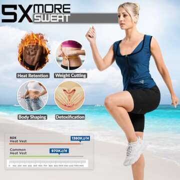 RDX Women’s Sauna Vest Heat Trapping Sweat Waist Trainer - REACH OEKO TEX 100 Certified Body Shaper