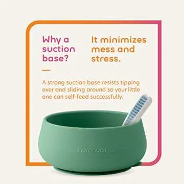 NumNum Suction Bowls for Babies & Toddlers, Extra Strong Non-Slip Suction, 100% Food-Grade Silicone, BPA-Free, Microwave & Dishwasher Safe, Baby-Led Weaning Bowls for 4+ Months, 2-Pack Blue/Green