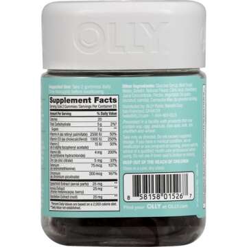 OLLY Flawless Complexion Gummy, Clear and Healthy Skin Support, Vitamins E, A, Zinc, Chewable Supplement, Berry - 50 Count (Pack of 1)