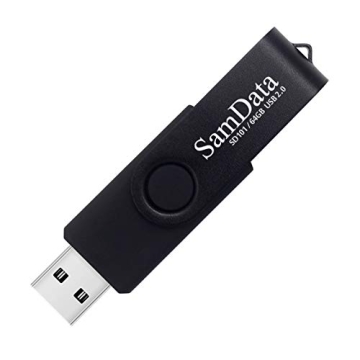 SamData 64GB USB Flash Drives 2 Pack 64GB Thumb Drives Memory Stick Jump Drive with LED Light for Storage and Backup (2 Colors: Black Blue)