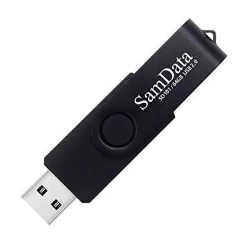 SamData 64GB USB Flash Drives 2 Pack 64GB Thumb Drives Memory Stick Jump Drive with LED Light for Storage and Backup (2 Colors: Black Blue)