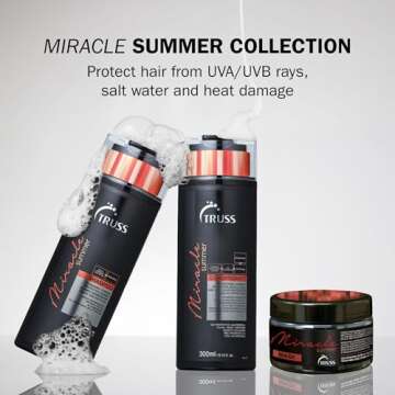 TRUSS Miracle Summer Conditioner - Moisturizing Conditioner, Protects Hair From Sun, UV, Ocean & Pool Water, Adds Shine, Prevents Color Fading - All Hair Types (10.14oz)