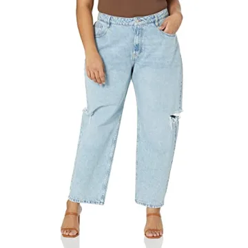 The Drop Kasen Wide Leg Slit Denim Light Indigo Size 27