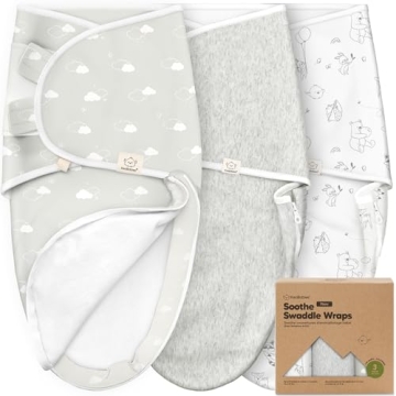 Baby Swaddle Sleep Sacks with Zipper - 3-Pack Newborn Swaddle Sack, Baby Swaddles Sleep Sack 0-3 Mon...
