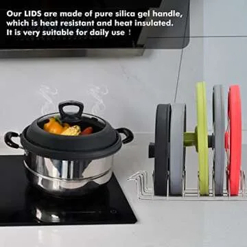 Microwave Splatter Cover Vented Glass Cover Splatter Guard Lid with Collapsible Silicone for Food as Pot Cover 11.8 inch Large Plate Cover for 6 7 8 9 10 11 inch Plate Bowl