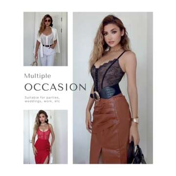 SHAPELLX Lace Shapewear Bodysuit for Women Body Shaper Fajas for Women Tummy Control Plus Size XX-La...