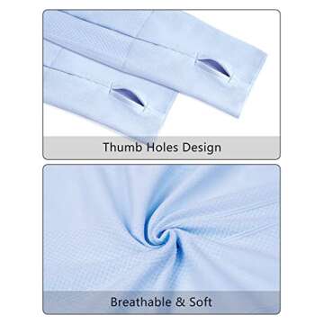 Stelle Women Workout Shirts Seamless Long Sleeve Yoga Tops with Thumb Holes for Sports Running Breathable Athletic Slim Fit Blue