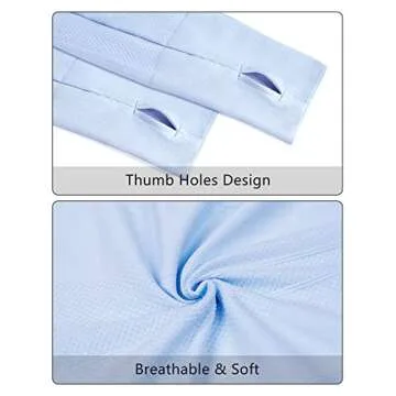 Stelle Women Workout Shirts Seamless Long Sleeve Yoga Tops with Thumb Holes for Sports Running Breathable Athletic Slim Fit Blue