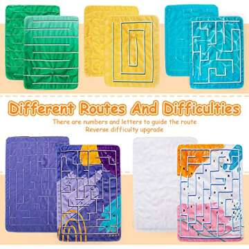 5 Pcs Marble Maze Mat Sensory Fidget Stress Relief Toys,Sensory Mat Anxiety Calming Toys,Tactile Sensory Toys for Kids Adults Teens Autism with Special Needs School Classroom Home Supplies,2 Sizes