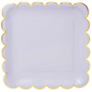 Sparkle and Bash Pastel Paper Plates with Gold Foil - 48 Pack