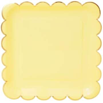 Sparkle and Bash Pastel Paper Plates with Gold Foil - 48 Pack