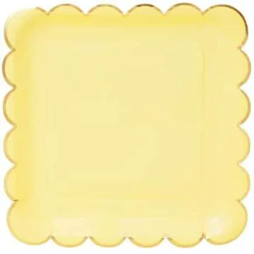 Sparkle and Bash Pastel Paper Plates with Gold Foil - 48 Pack
