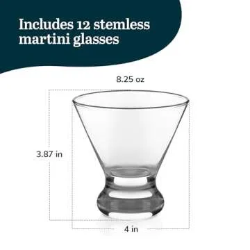 Libbey Stemless Martini Glasses Set for Stylish Entertaining