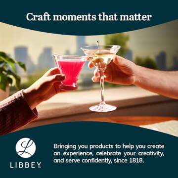 Libbey Stemless Martini Glasses Set for Stylish Entertaining