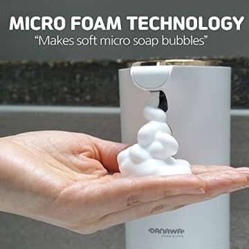 DANAWA Premium Design Automatic Foaming Soap Dispenser, Touch-Free Soap Dispenser, Hand Free Foam So...