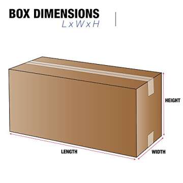 TAPE LOGIC 12 x 6 x 6 Corrugated Cardboard Boxes, Long 12"L x 6"W x 6"H, Pack of 25 | Shipping, Pack...