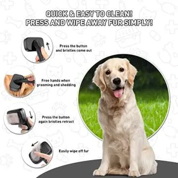 YOPETAYU Dog Brush for Shedding, Self-Cleaning Slicker Brush, Perfect for Short & Long Haired Pets, Removes Mats, Tangles, Loose Fur, Gentle on Skin, Ideal for Small, Medium, Large Dogs. Black