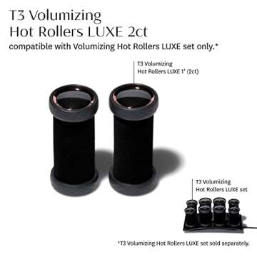T3 - Volumizing Hot Rollers LUXE (2 ct.) | Hair Curlers and Volumizers for All Hair Lengths | Pairs ...