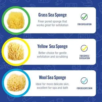 Baby Buddy Natural Wool Sea Sponge, Newborn Bath Time Essential, Ultra Soft for Delicate Skin, Hypoallergenic and Biodegradable, 2 Pack