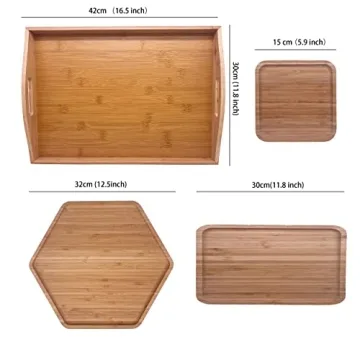 PAFREWOG Bamboo Serving Trays - Elegant and Eco-Friendly