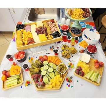 PAFREWOG Bamboo Serving Trays - Elegant and Eco-Friendly