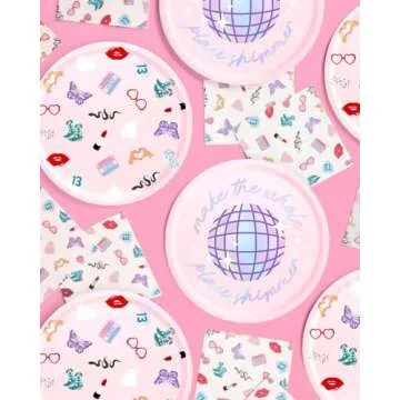 xo, Fetti Eras Party Paper Plates | 24pcs. 9" | Concert Party Tableware, Bachelorette Decorations, Birthday Dishware, Bridesmaid Supplies