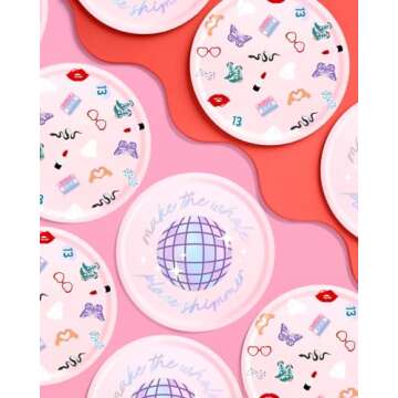 xo, Fetti Eras Party Paper Plates | 24pcs. 9" | Concert Party Tableware, Bachelorette Decorations, Birthday Dishware, Bridesmaid Supplies